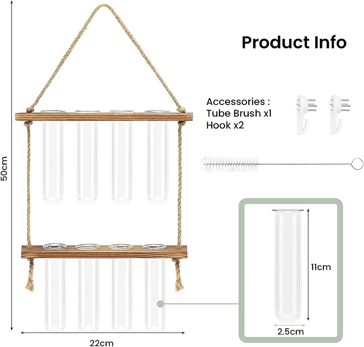 Wall Hanging with water glass tubes